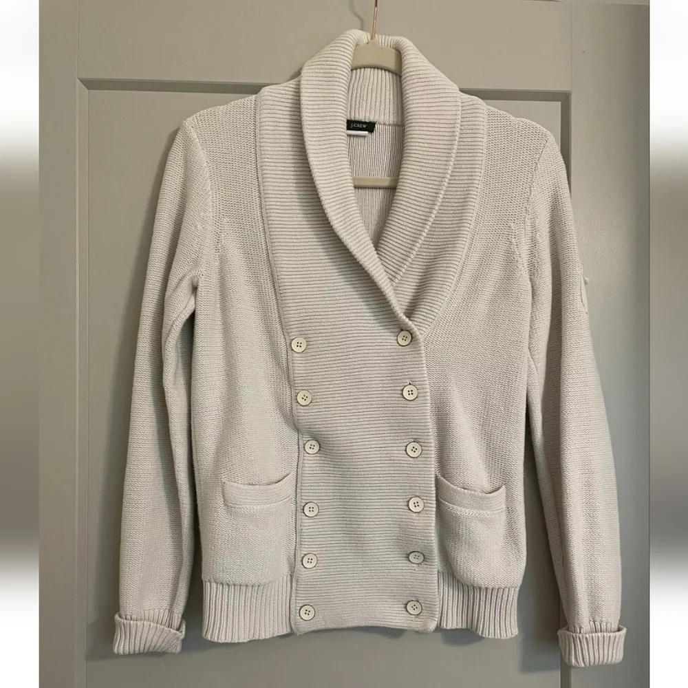 J. Crew Women’s Knit Double Breasted Sweater Small 100% Cotton Style - Picture 1 of 2